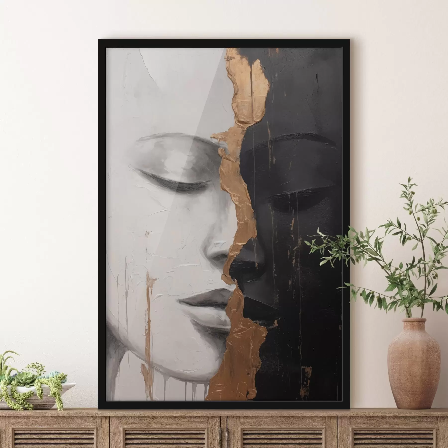 Wandbilder Schwarze und weiße Gesichter f43471