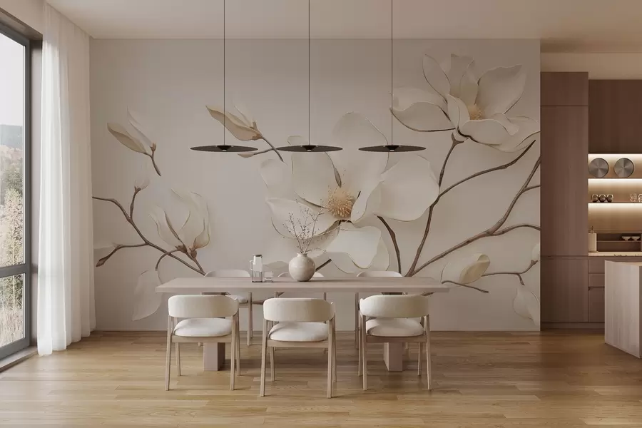 Fototapete Magnolienblüten in zarten Pastelltönen w03645