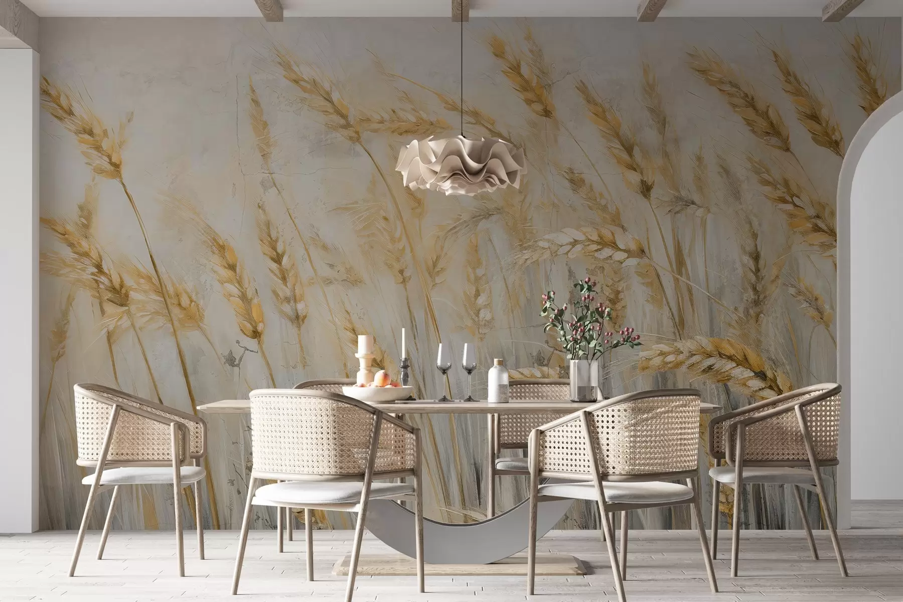 Fototapete Ährchen auf eine Grunge-Wand gemalt w03660