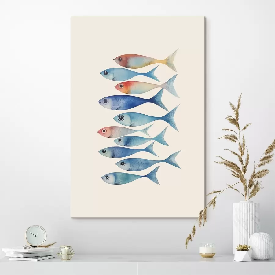 Wandbilder Fisch Minimalismus Nachahmung Aquarell s43960