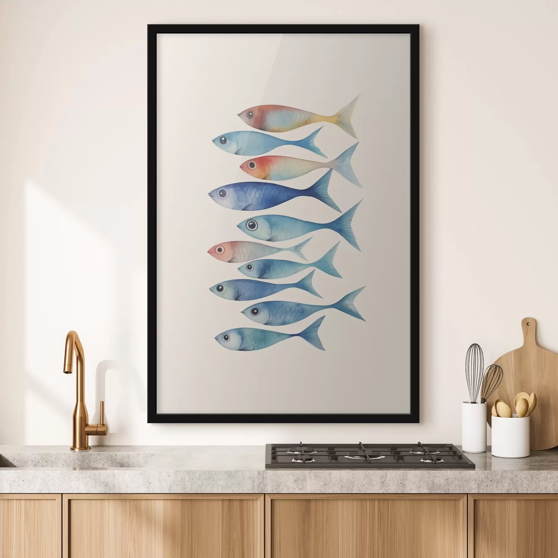 Wandbilder Fisch Minimalismus Nachahmung Aquarell f43960