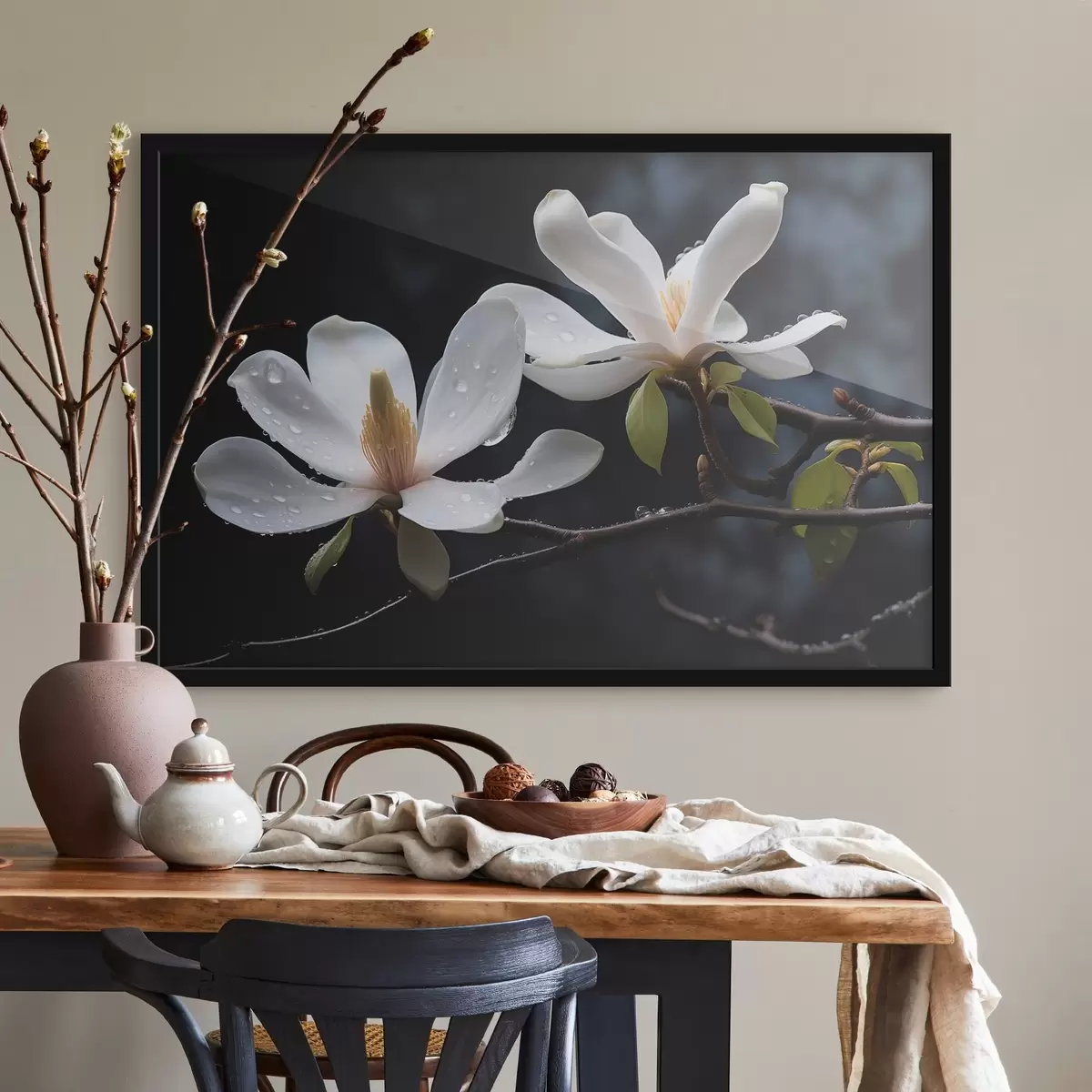 Poster Blumen auf Zweigen f43951