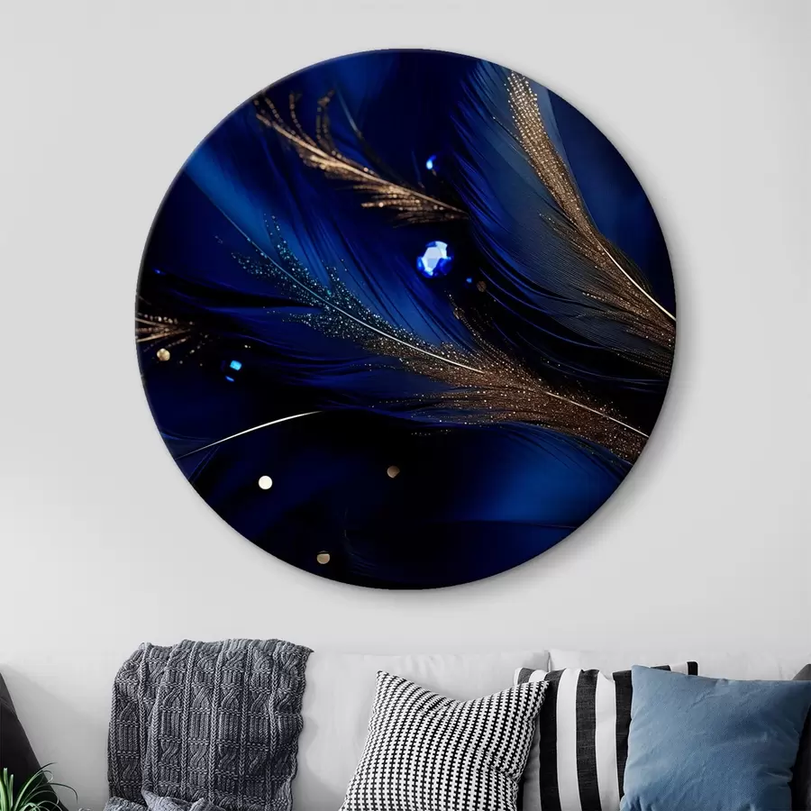 Wandbilder Blaue hyperrealistische Federn r43946