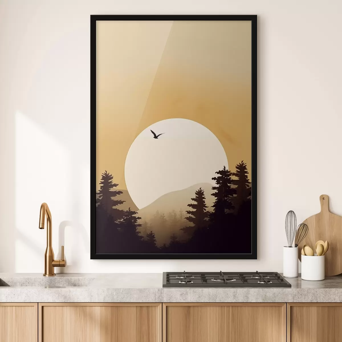 Poster Silhouetten von Tannenbäumen f43980