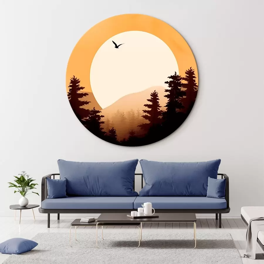 Wandbilder Silhouetten von Tannenbäumen r43980