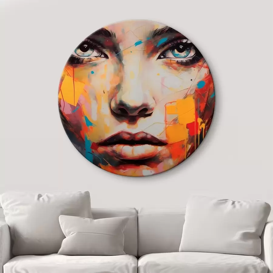 Wandbilder Porträt in farbigen Strichen r43982