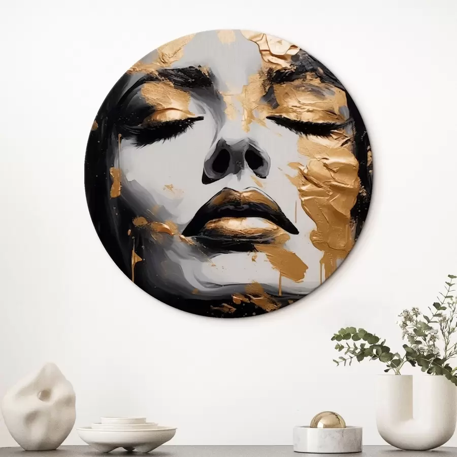 Wandbilder Porträt einer Frau mit abstrakten Strichen r43988