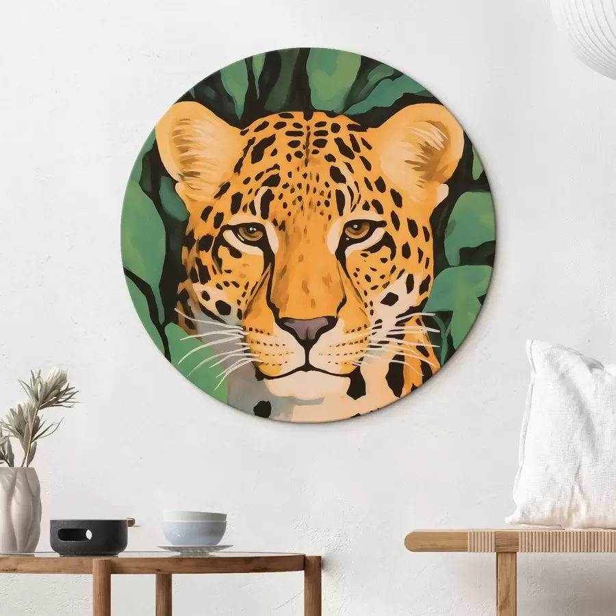 Wandbilder Leopard im Laub r44053