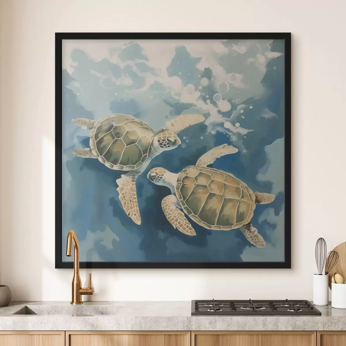 Poster Schildkröten schwimmen f44034