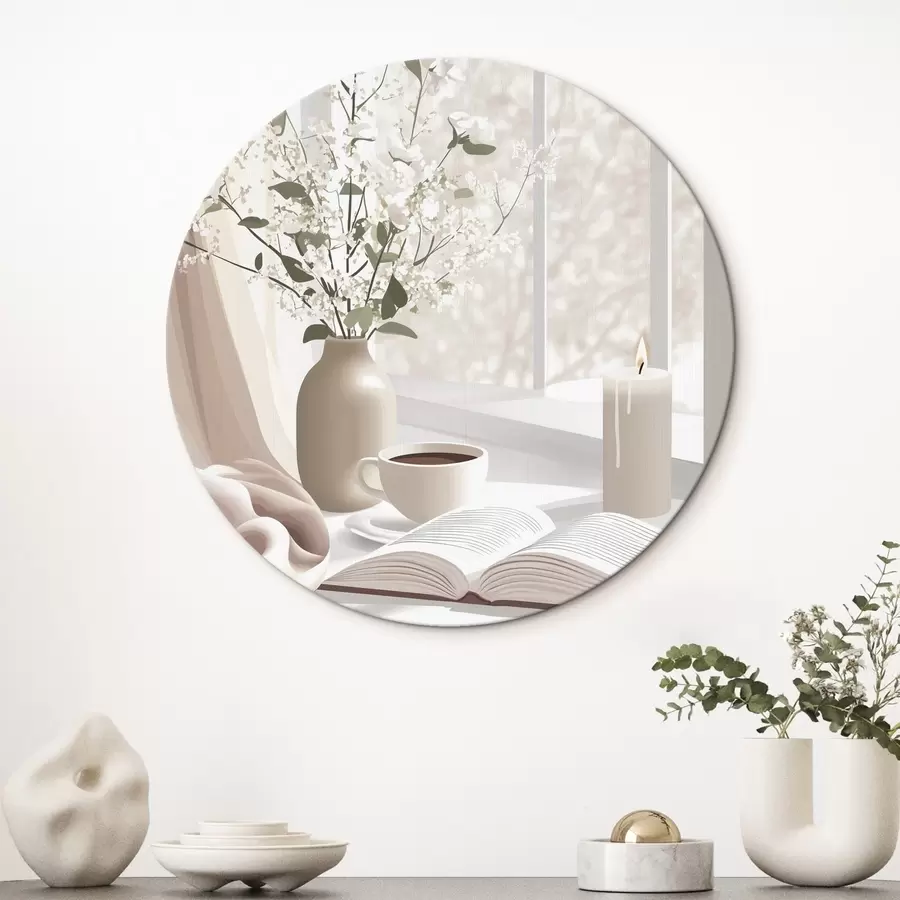 Wandbilder Frühlingsmorgen mit Kaffee und Blumen, zarte Pastellfarben r44015