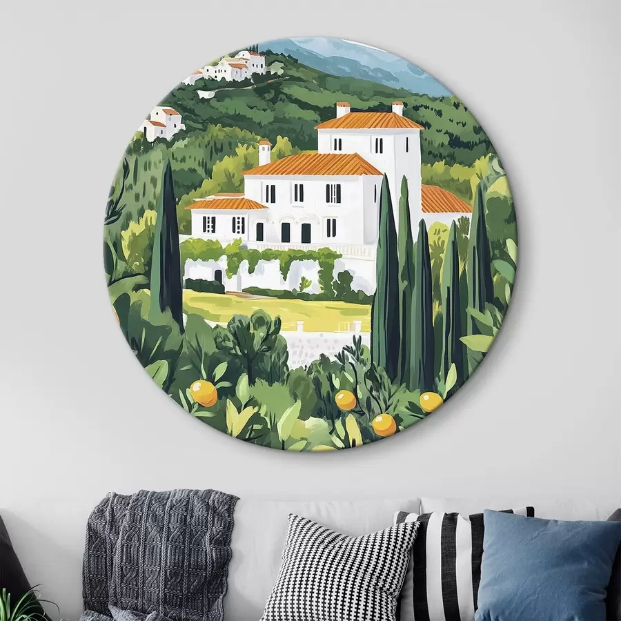 Wandbilder Sommer, Natur, mediterran, Zitronenbäume, Architektur r44028