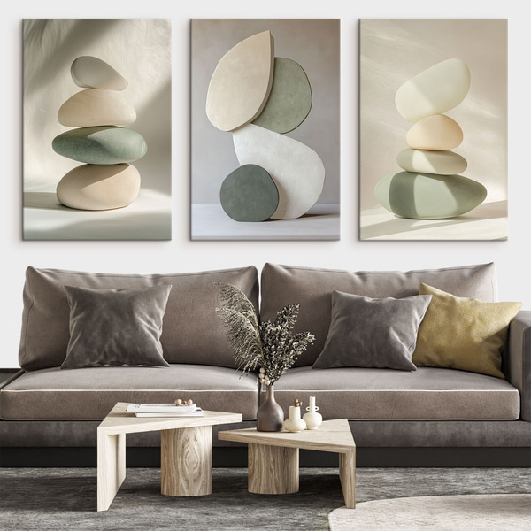 Wandbild Pealistische ästhetische Steine, Heimdekoration, natürliche Beleuchtung, Wandbilder Mehrteilig, m00418 : Uwalls.at