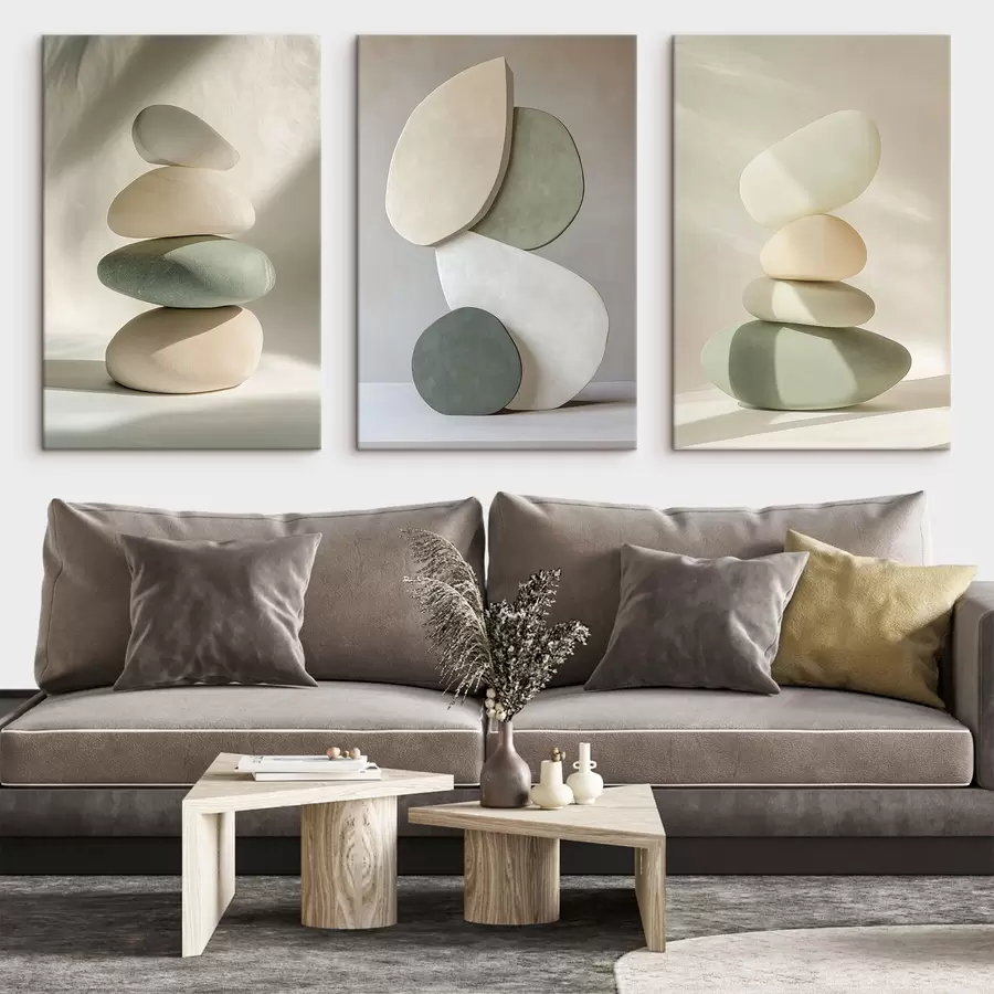 Wandbilder Pealistische ästhetische Steine, Heimdekoration, natürliche Beleuchtung m00418