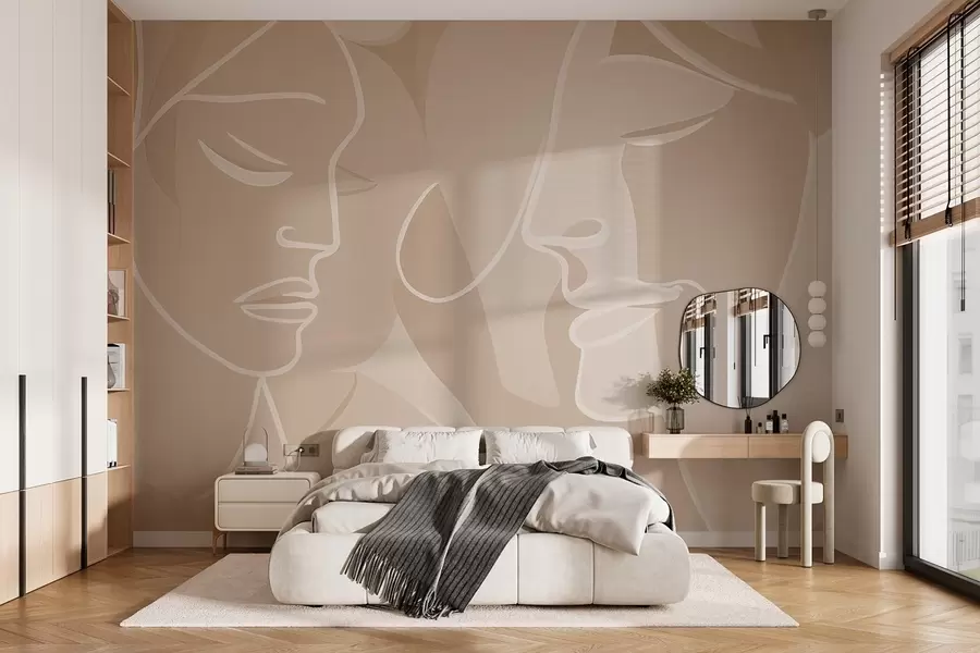 Fototapete Abstraktion von Gesichtern w03732v2