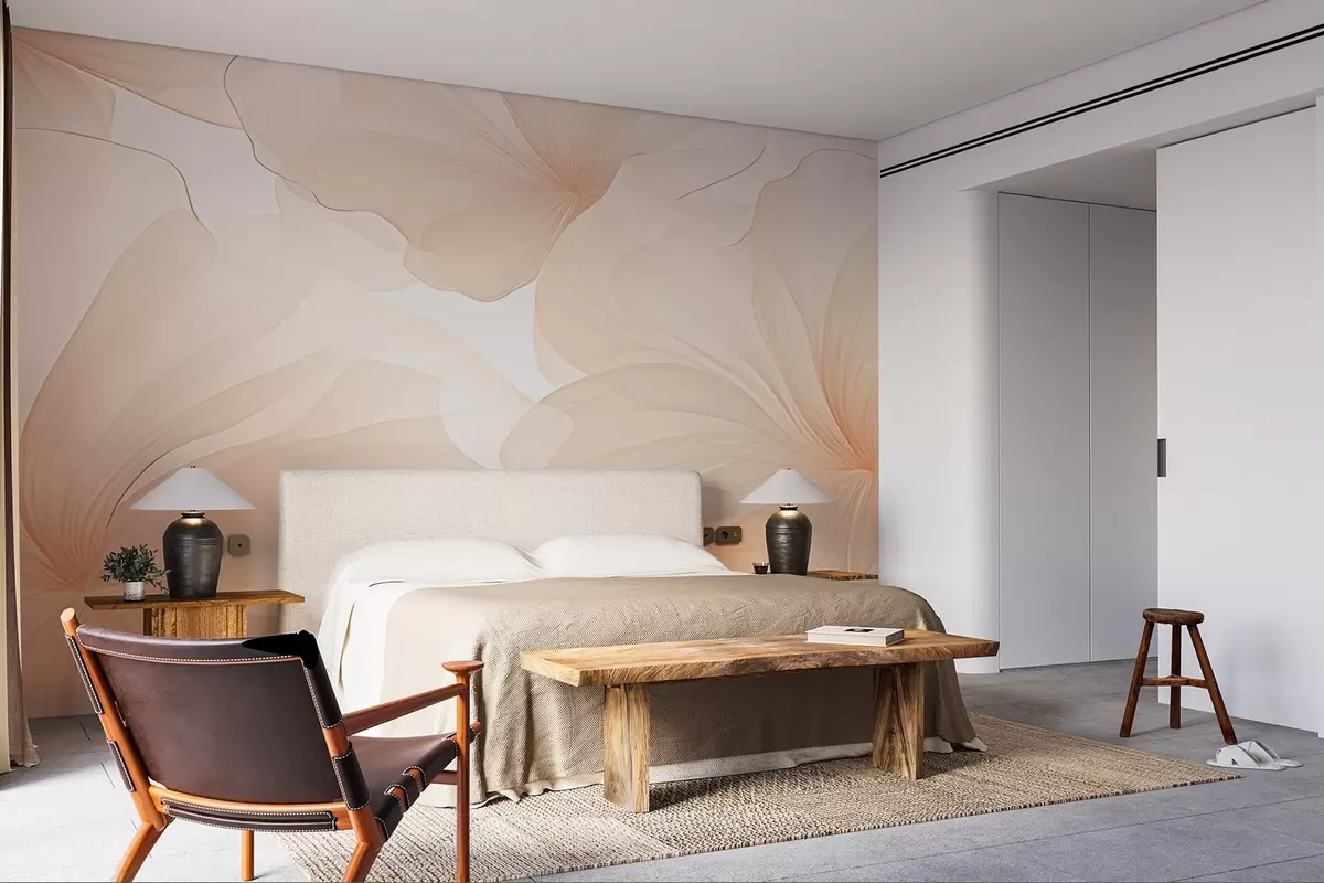 Fototapete Zartrosa große Blütenknospen w09032