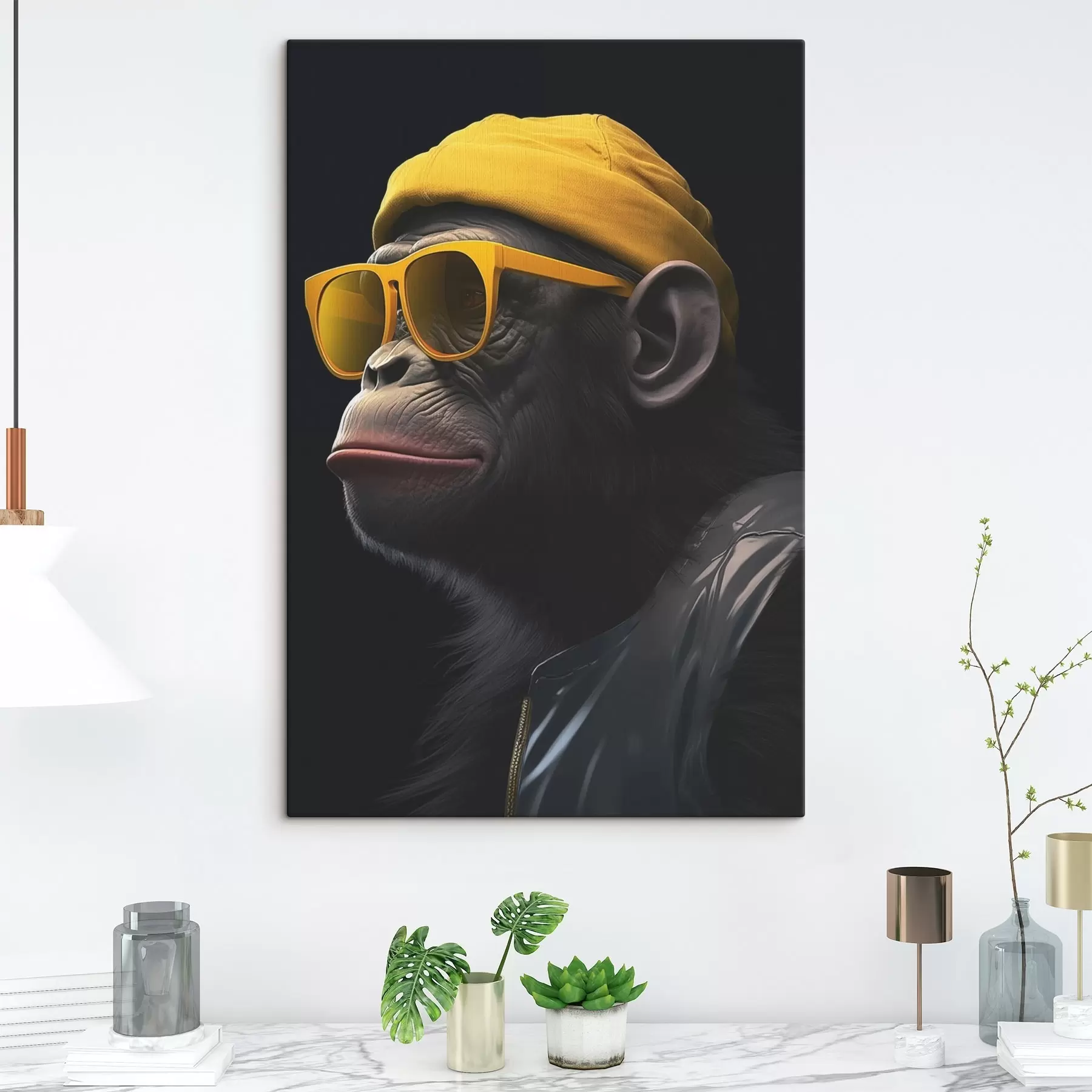 Fototapete Affe mit Hut s44109