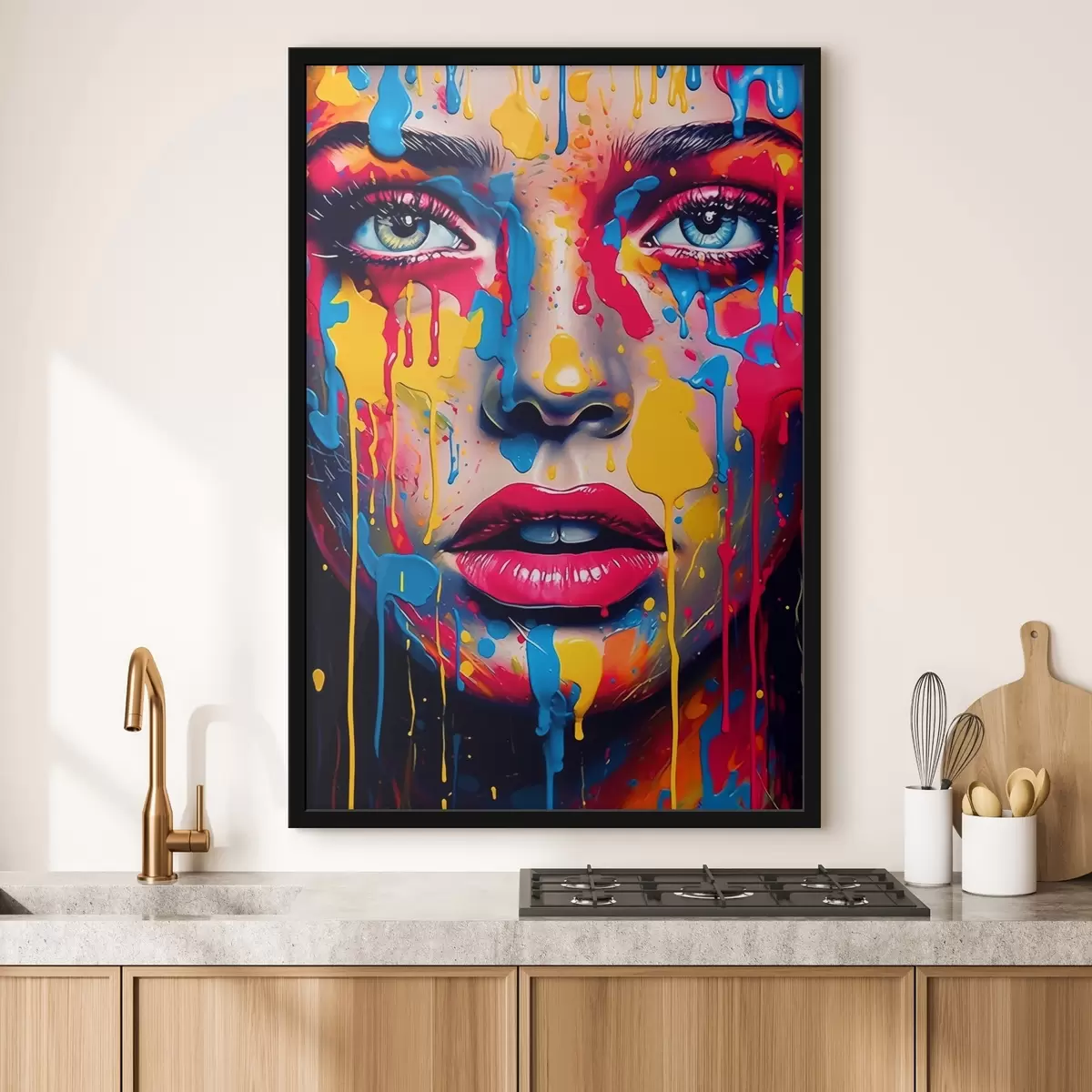 Poster Gesicht in Farbe f44104