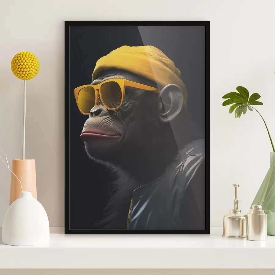 Fototapete Affe mit Hut f44109