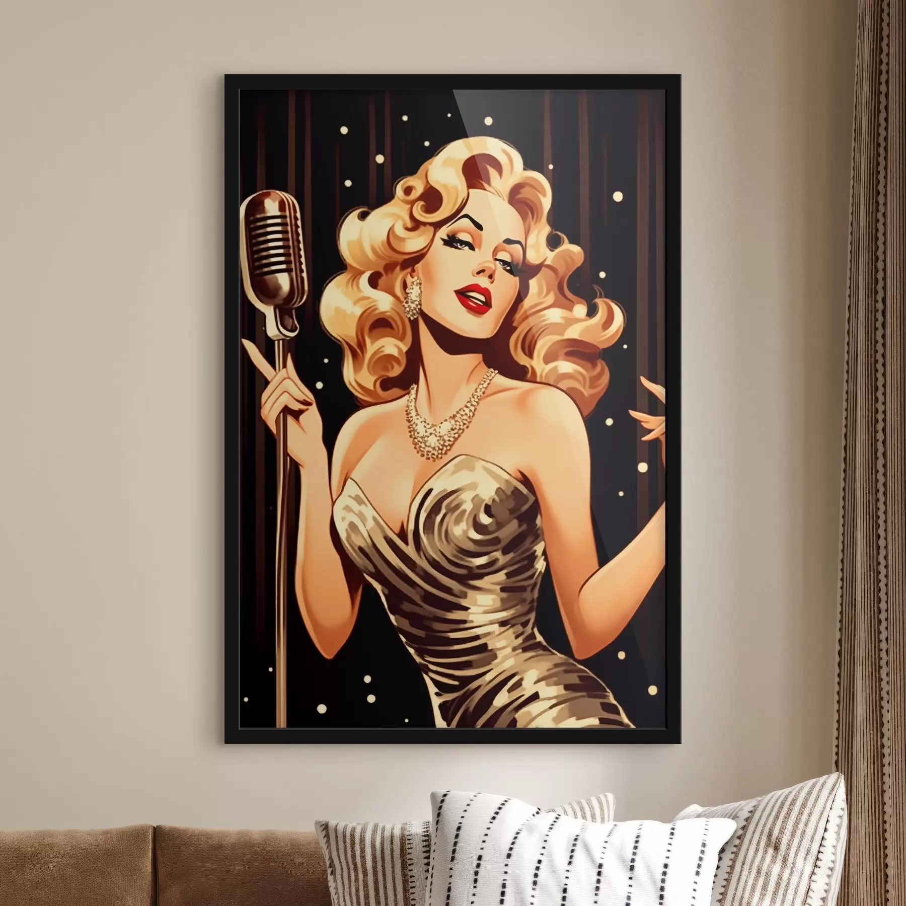 Fototapete Mädchen mit Mikrofon f44112