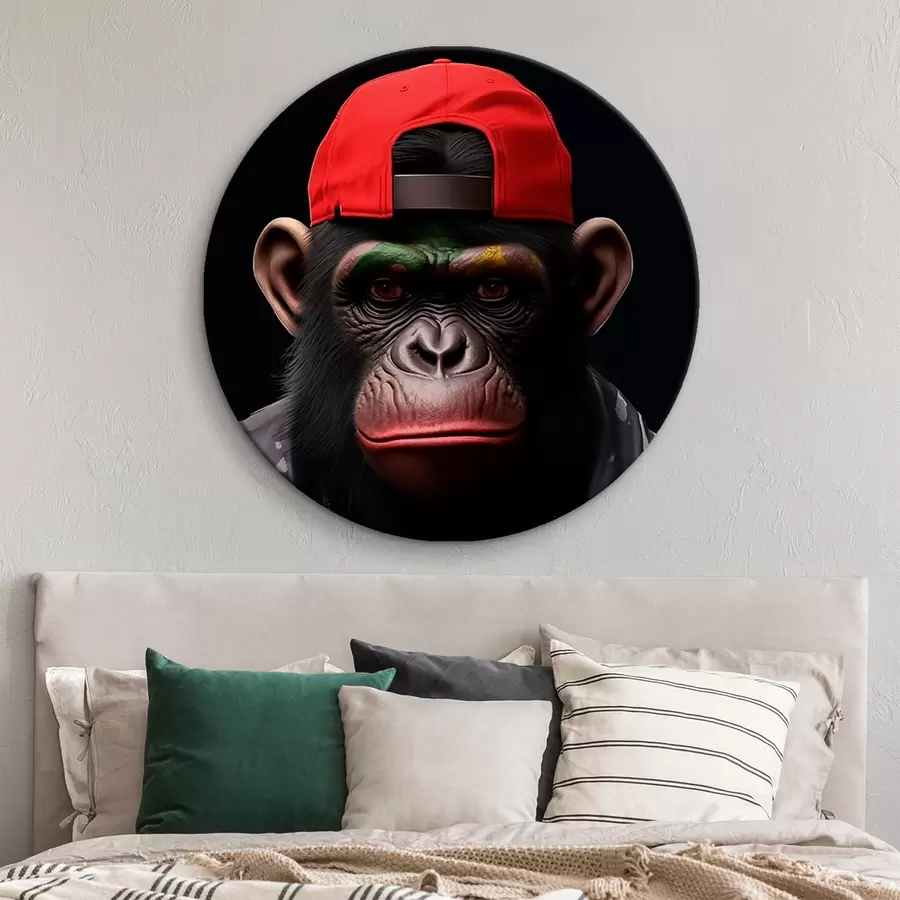Wandbilder Affe mit Mütze r44110