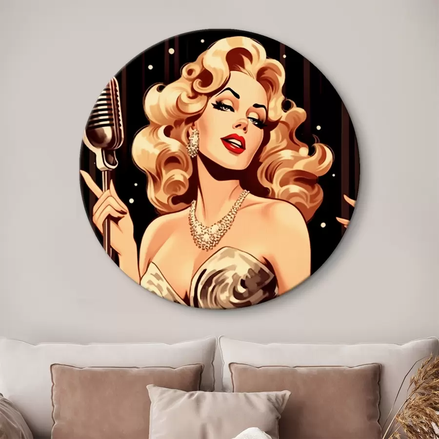 Wandbilder Mädchen mit Mikrofon r44112