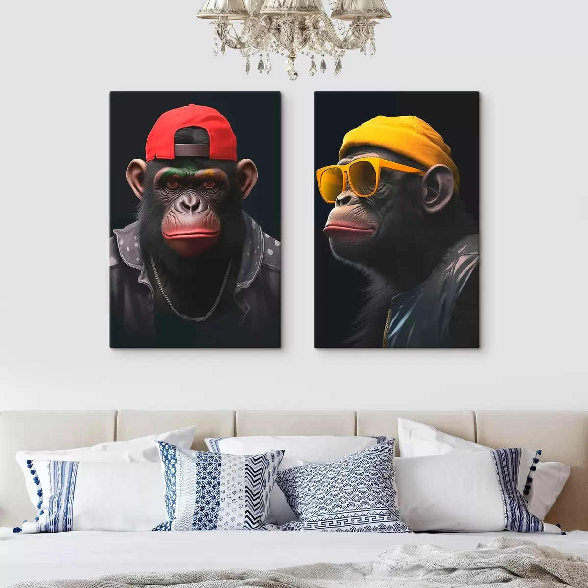 Wandbilder Harmonie, drei Gesichter, leuchtende Farben m00452