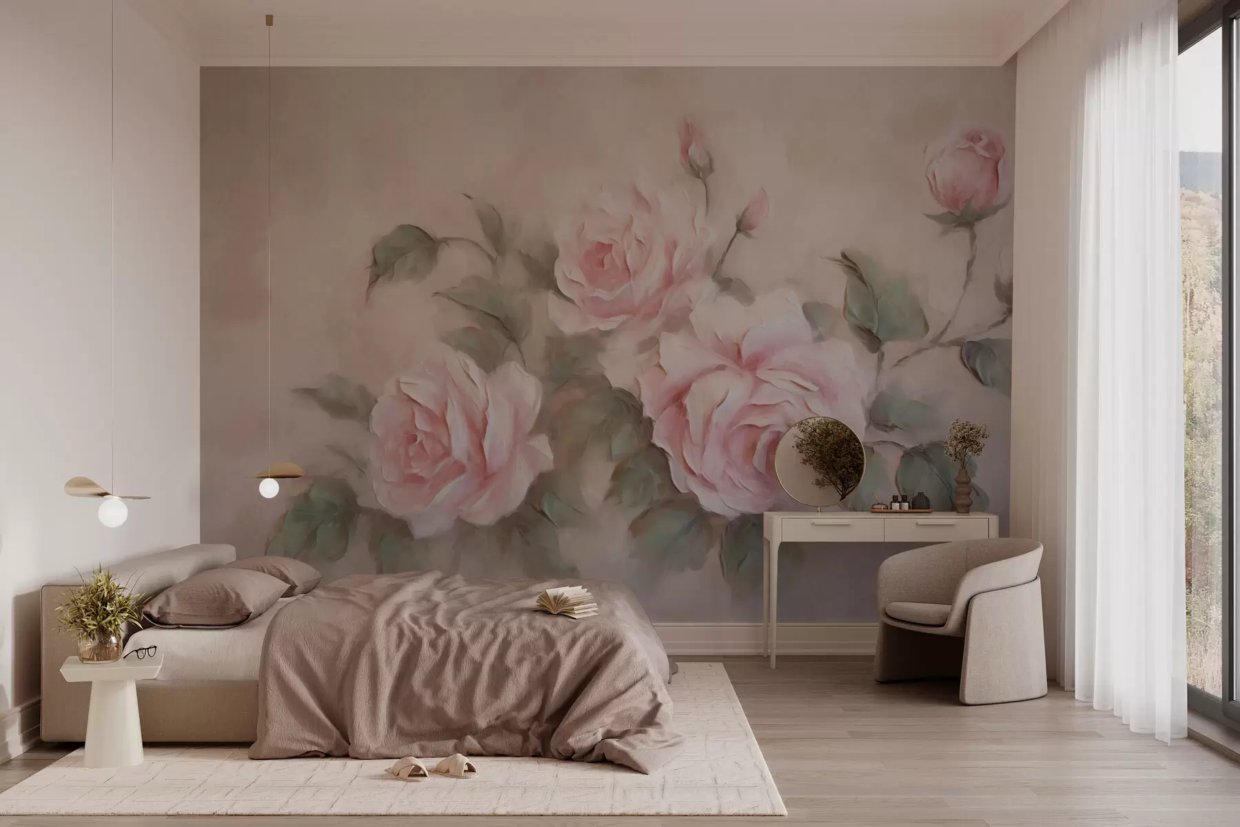 Fototapete Vintage Blumen w03748