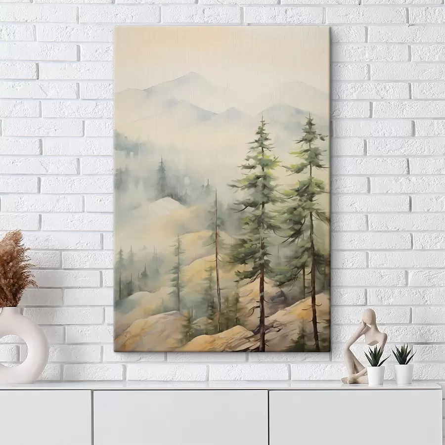 Wandbilder Sie aßen in der Nähe der Berge s44124