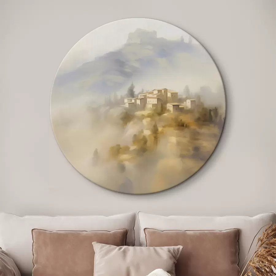 Wandbilder Dorf vor der Kulisse der Berge r44127