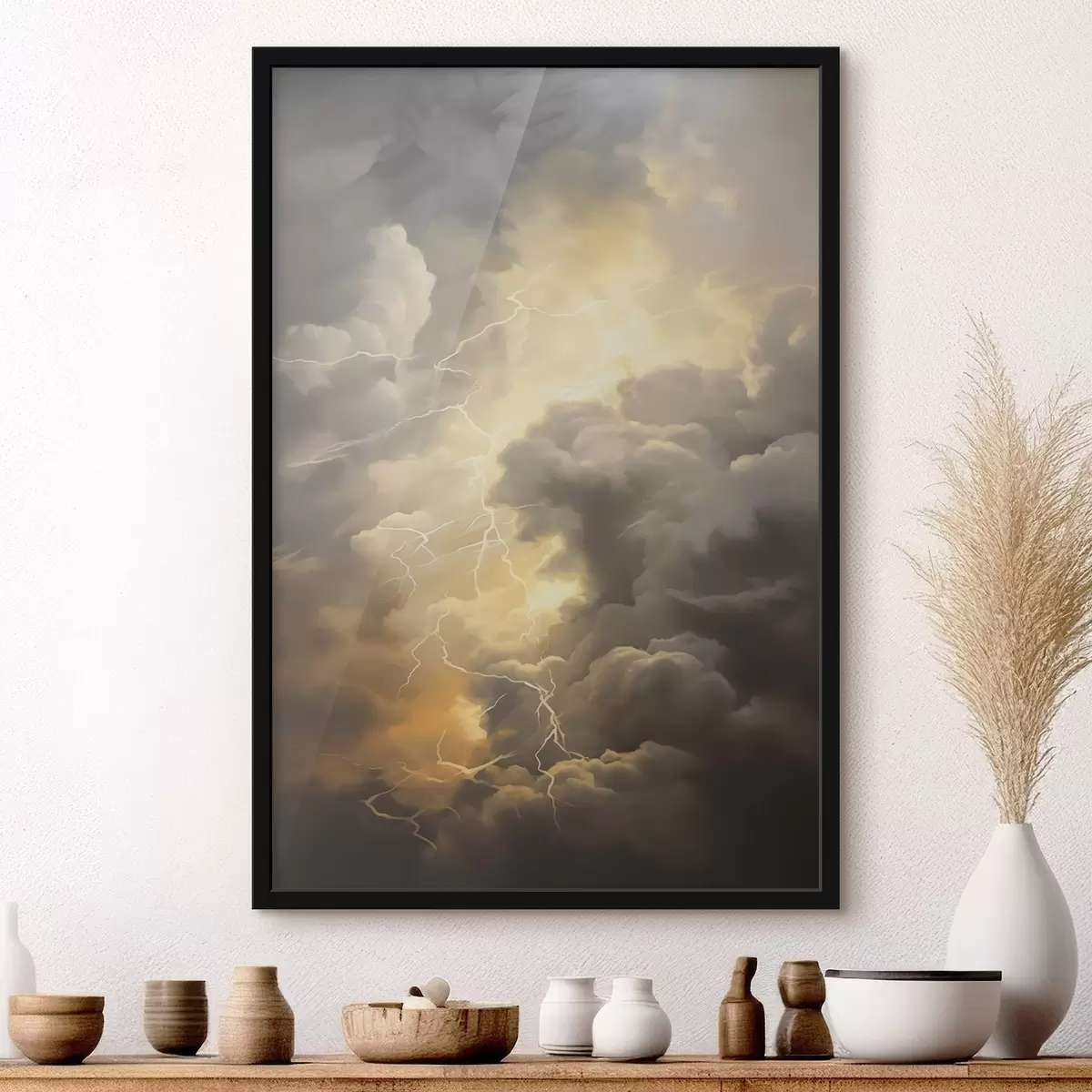 Poster Gewitterwolken und Blitze f44123