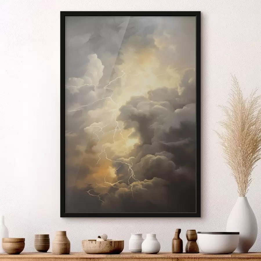 Fototapete Gewitterwolken und Blitze f44123