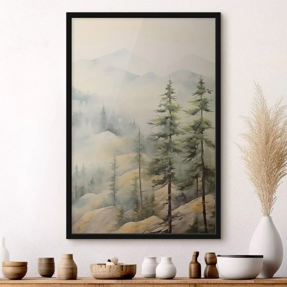 Poster Sie aßen in der Nähe der Berge f44124