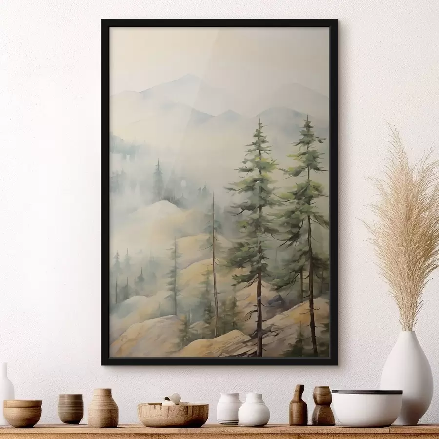 Fototapete Sie aßen in der Nähe der Berge f44124