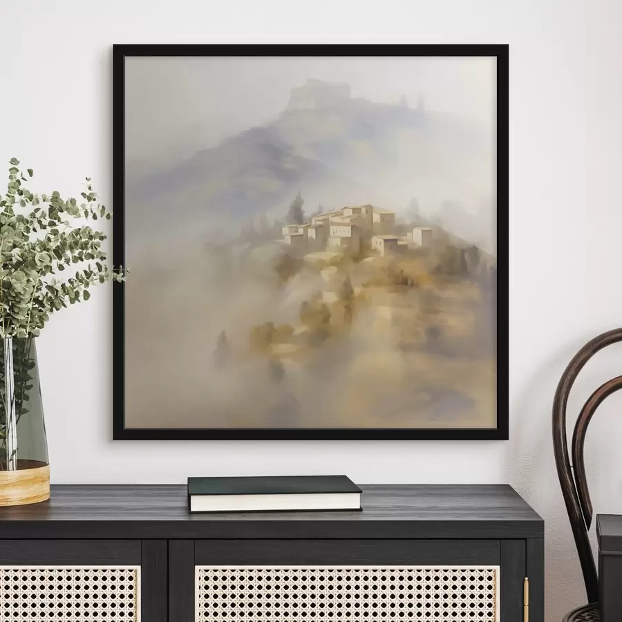 Fototapete Dorf vor der Kulisse der Berge f44127