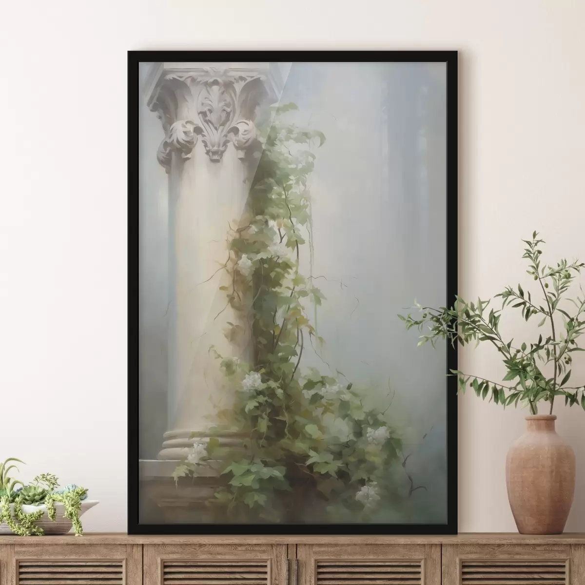 Poster Schlingpflanze an einer Säule f44138