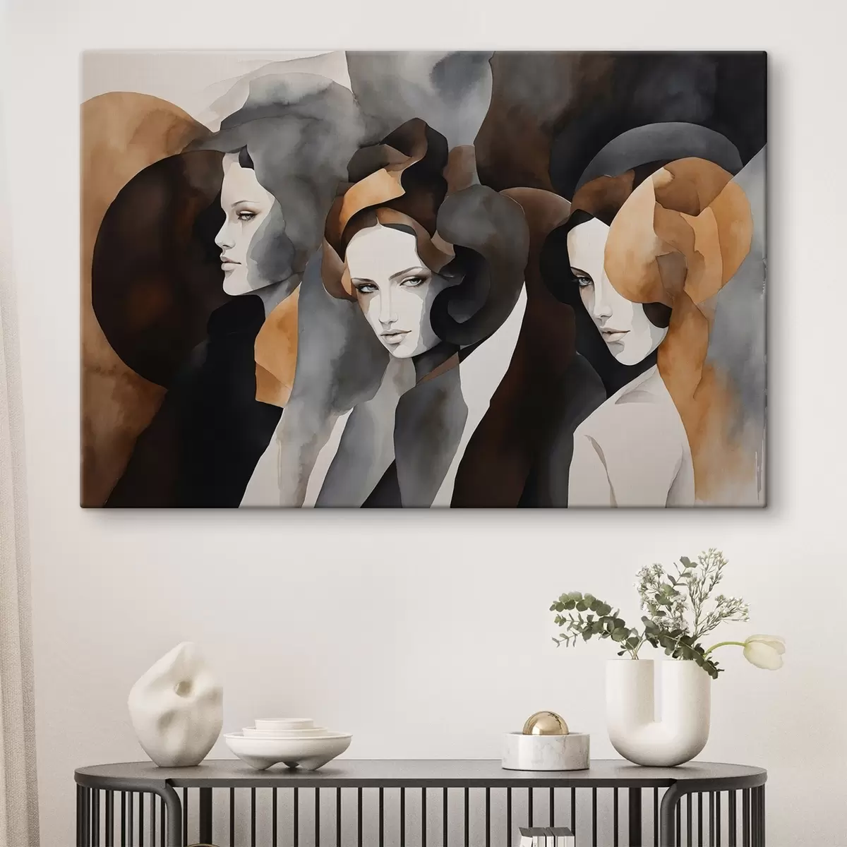 Wandbilder Abstrakte Malerei mit Frauengesichtern s44060