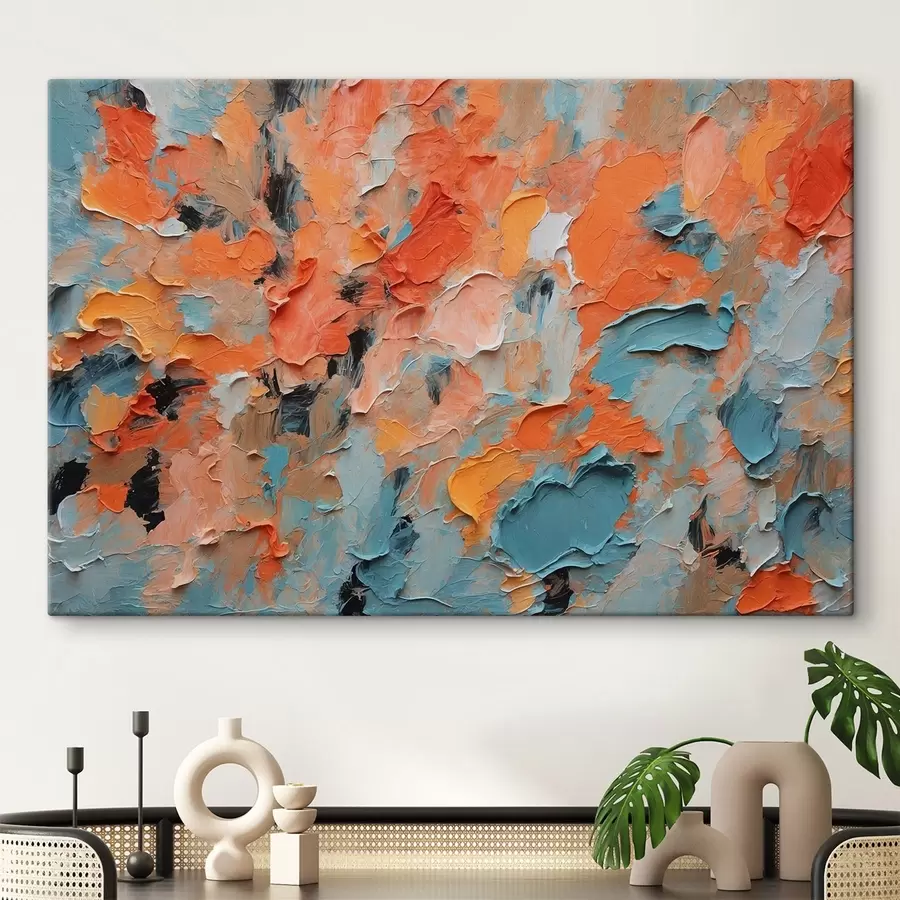 Wandbilder Abstraktes Ölgemälde mit verschiedenen Farben s44072