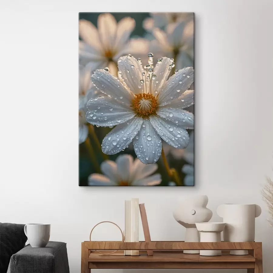 Wandbilder Kamille mit Tau s44101