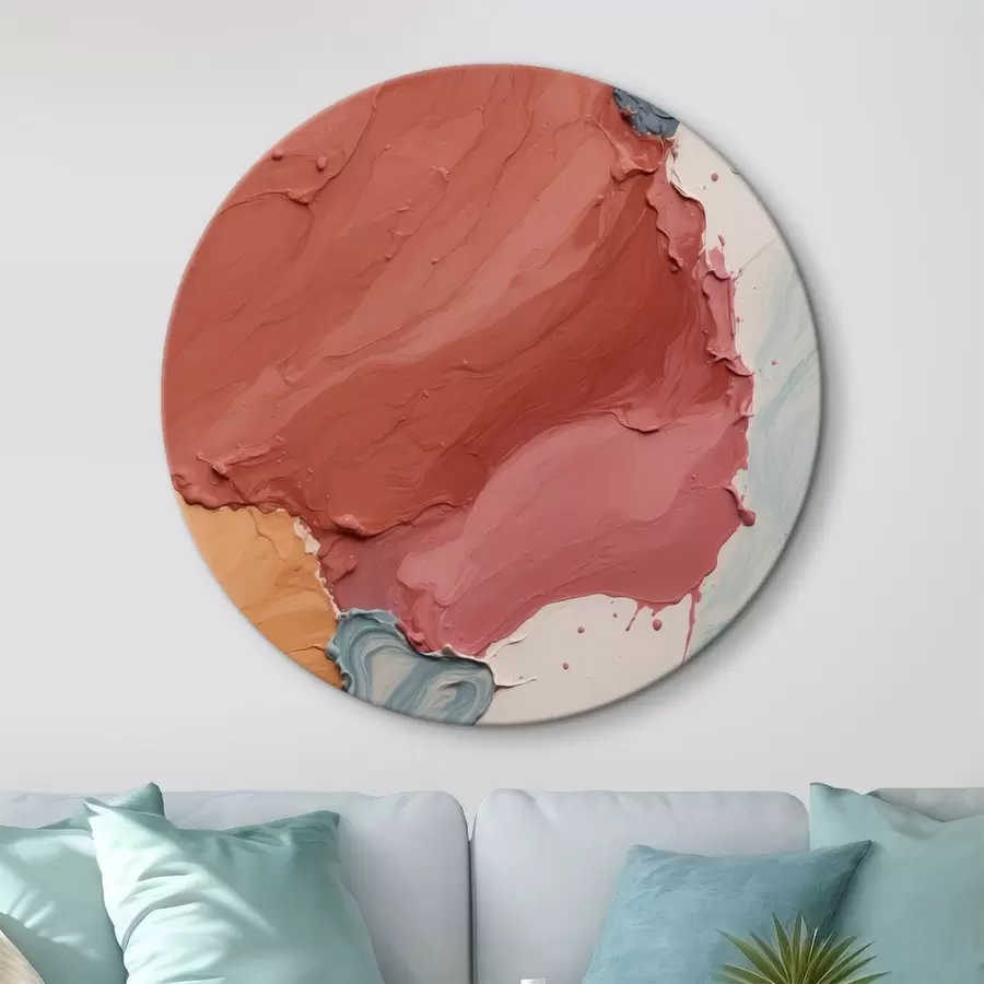 Wandbilder Abstraktes Ölgemälde mit roten, gelben und blauen Farben r44068