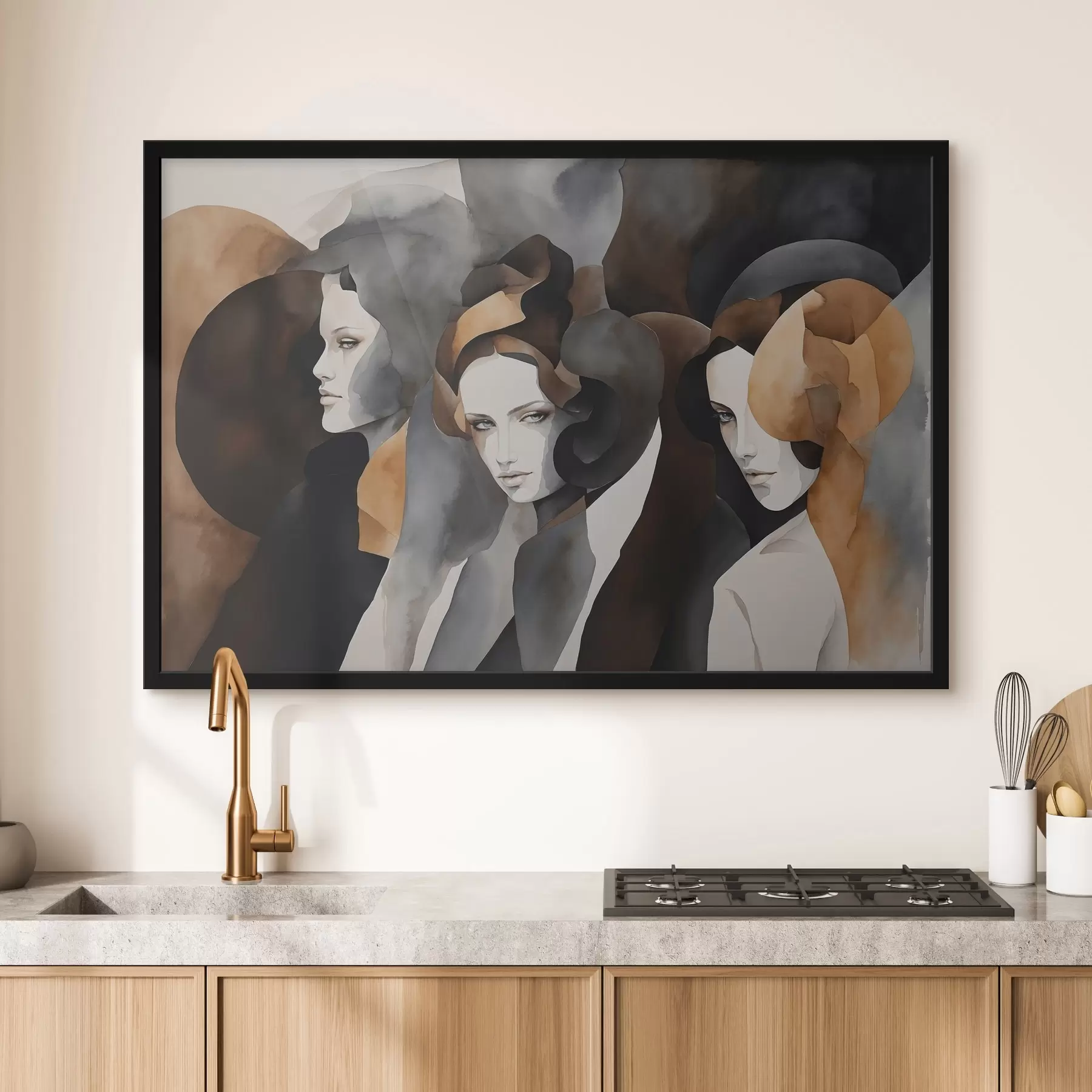 Wandbilder Abstrakte Malerei mit Frauengesichtern f44060