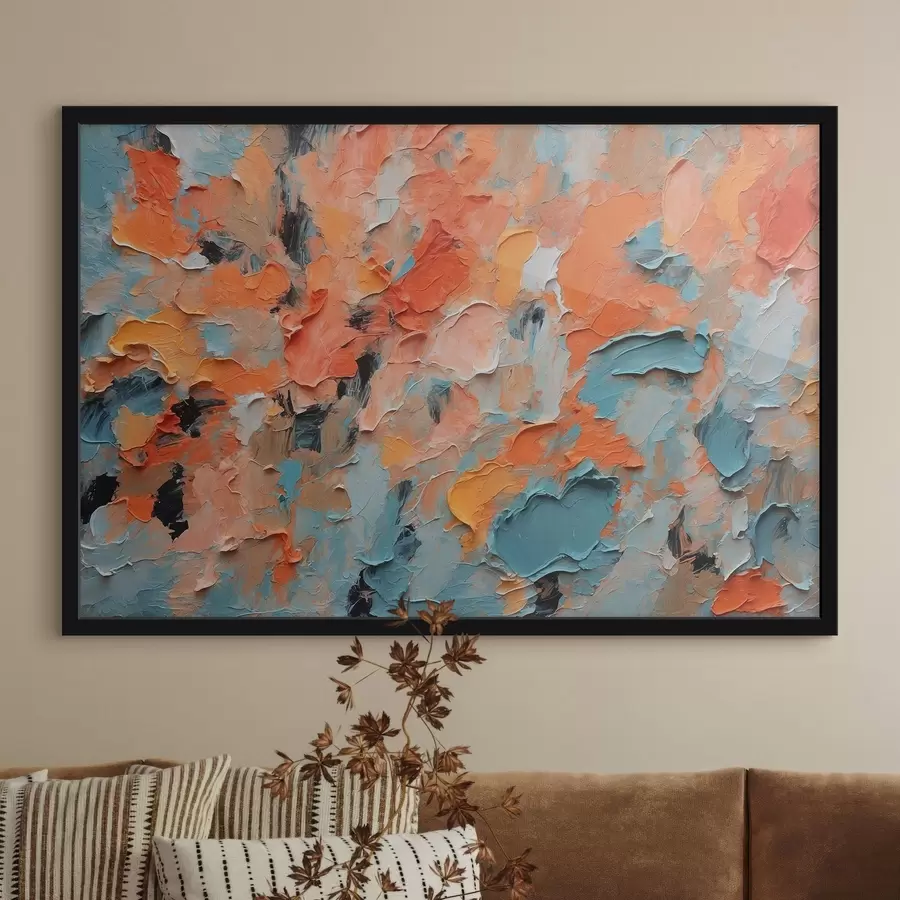 Fototapete Abstraktes Ölgemälde mit verschiedenen Farben f44072