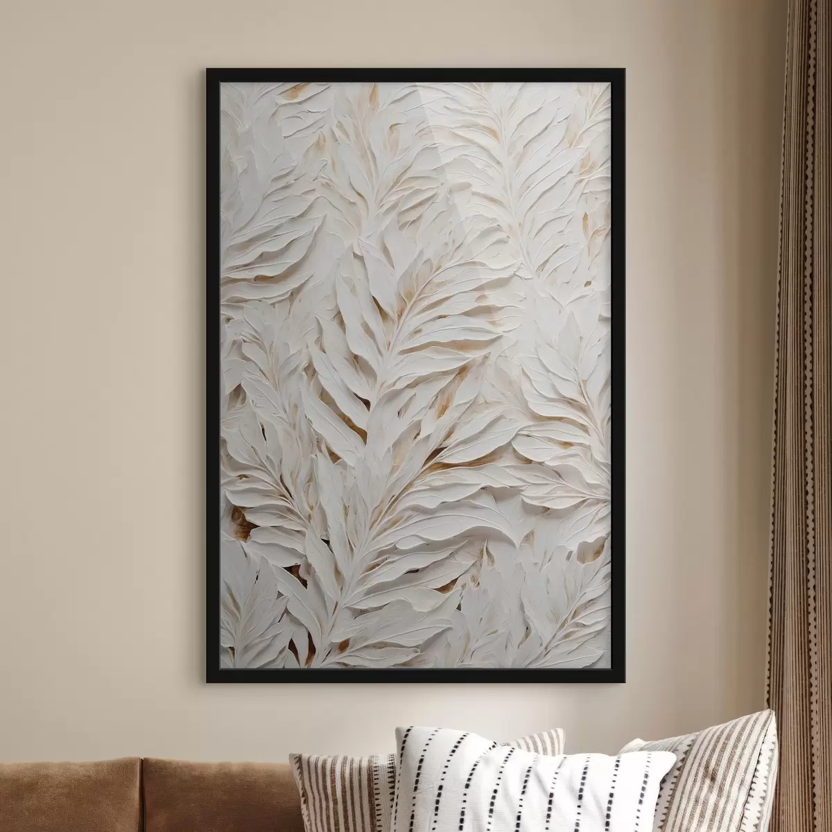 Poster Weiße tropische Blätter f44093