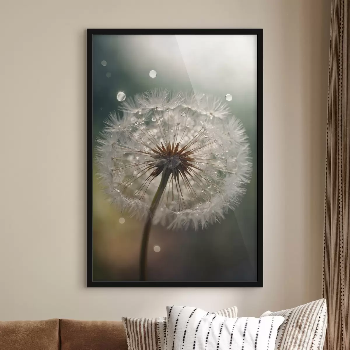 Poster Löwenzahn auf unscharfem Hintergrund f44097