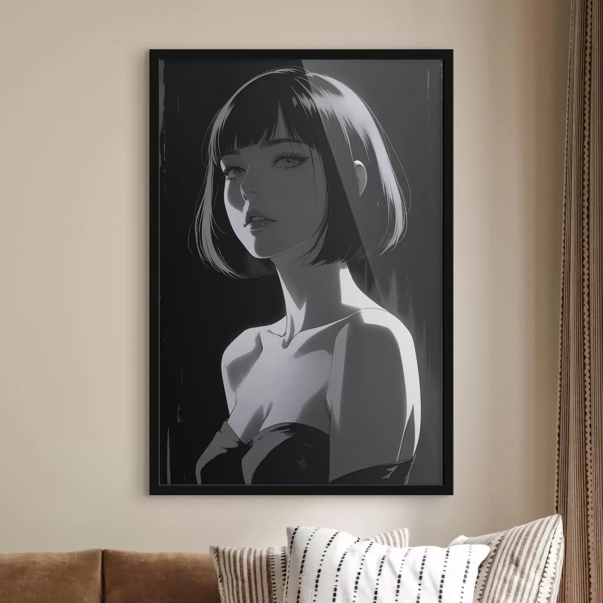 Poster Poster mit Mädchen auf schwarzem Hintergrund f44103