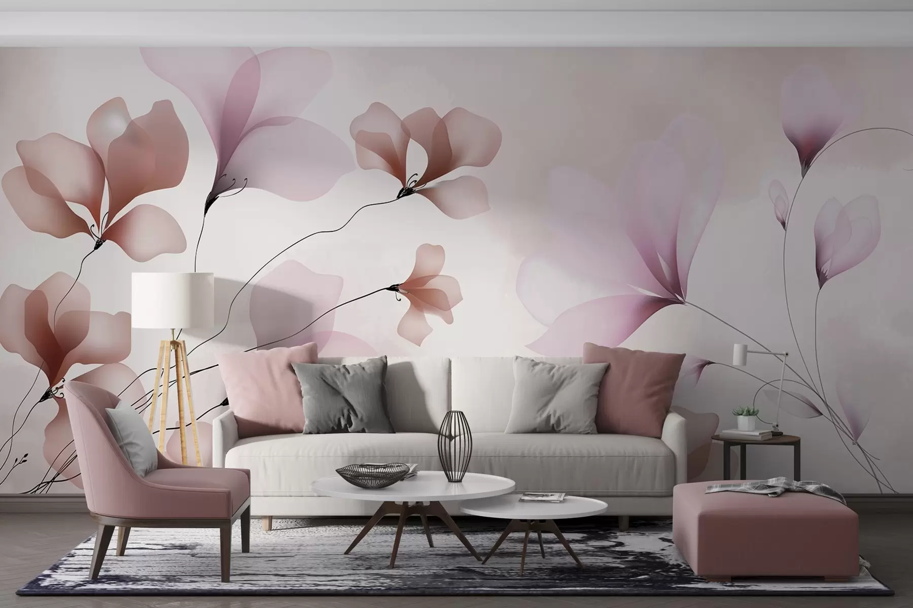 Fototapete Zarte Blumen w03714