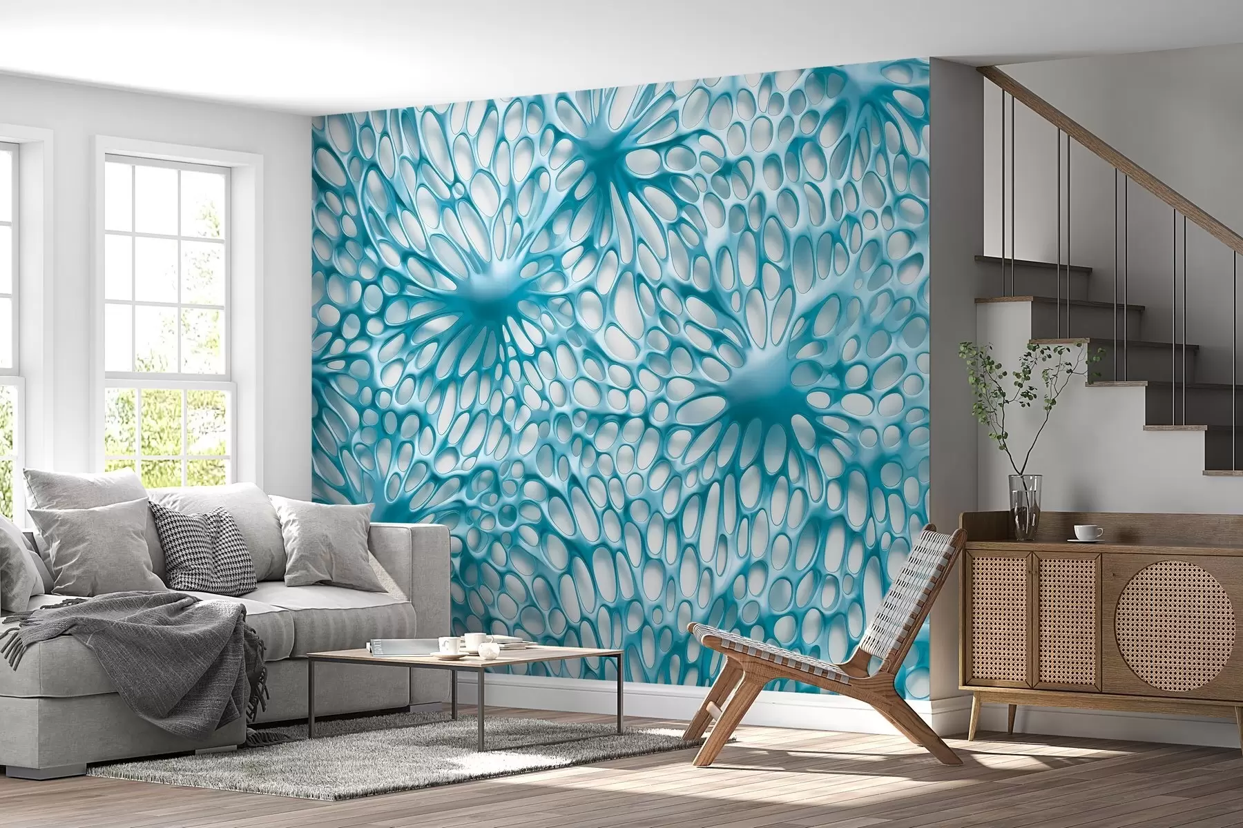 Fototapete Gezeichnetes volumetrisches Spinnennetz w03820v1