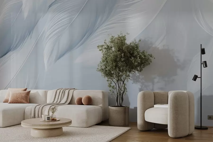 Fototapete Weiße Federn w03833v1