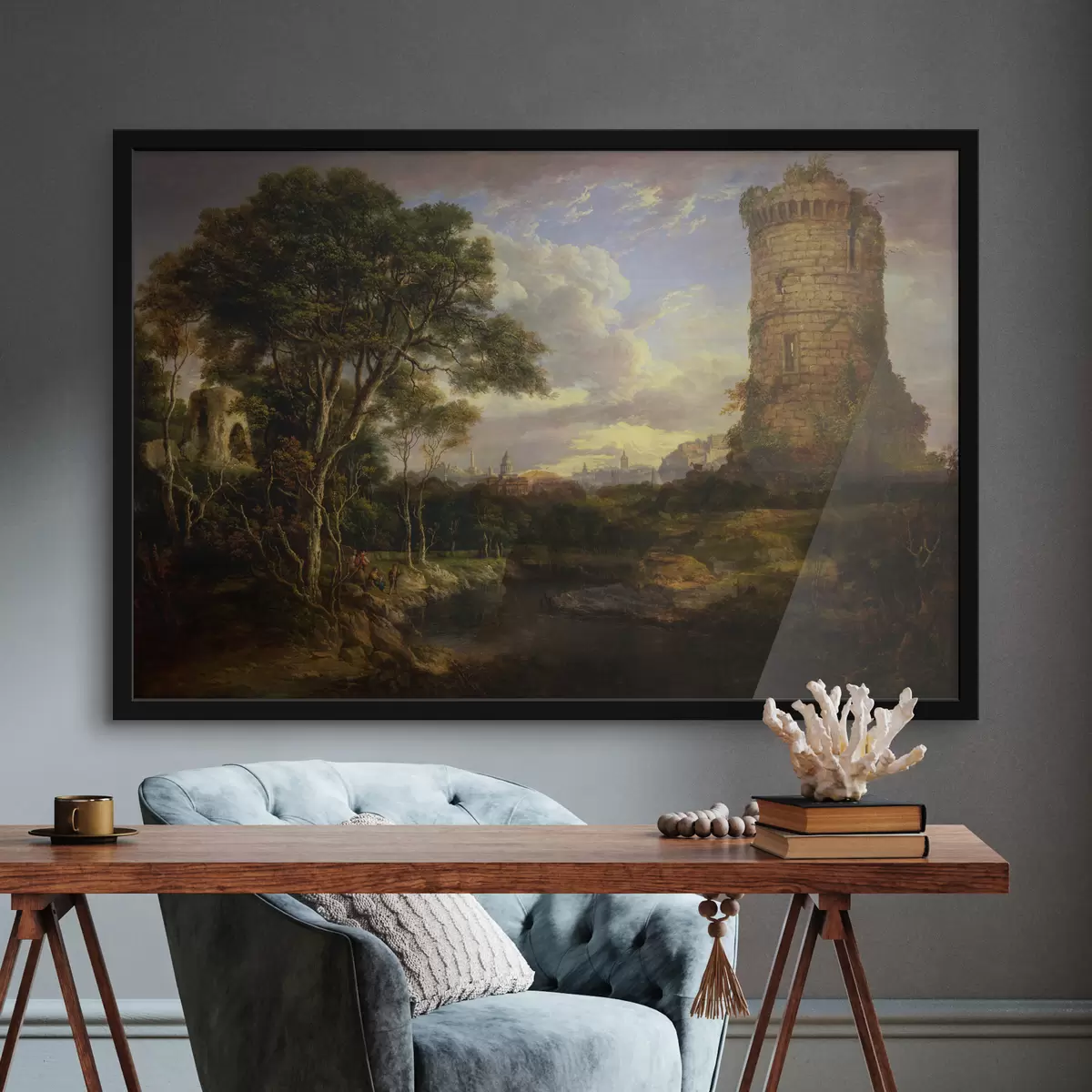 Poster Harmonie, drei Gesichter, leuchtende Farben f44156