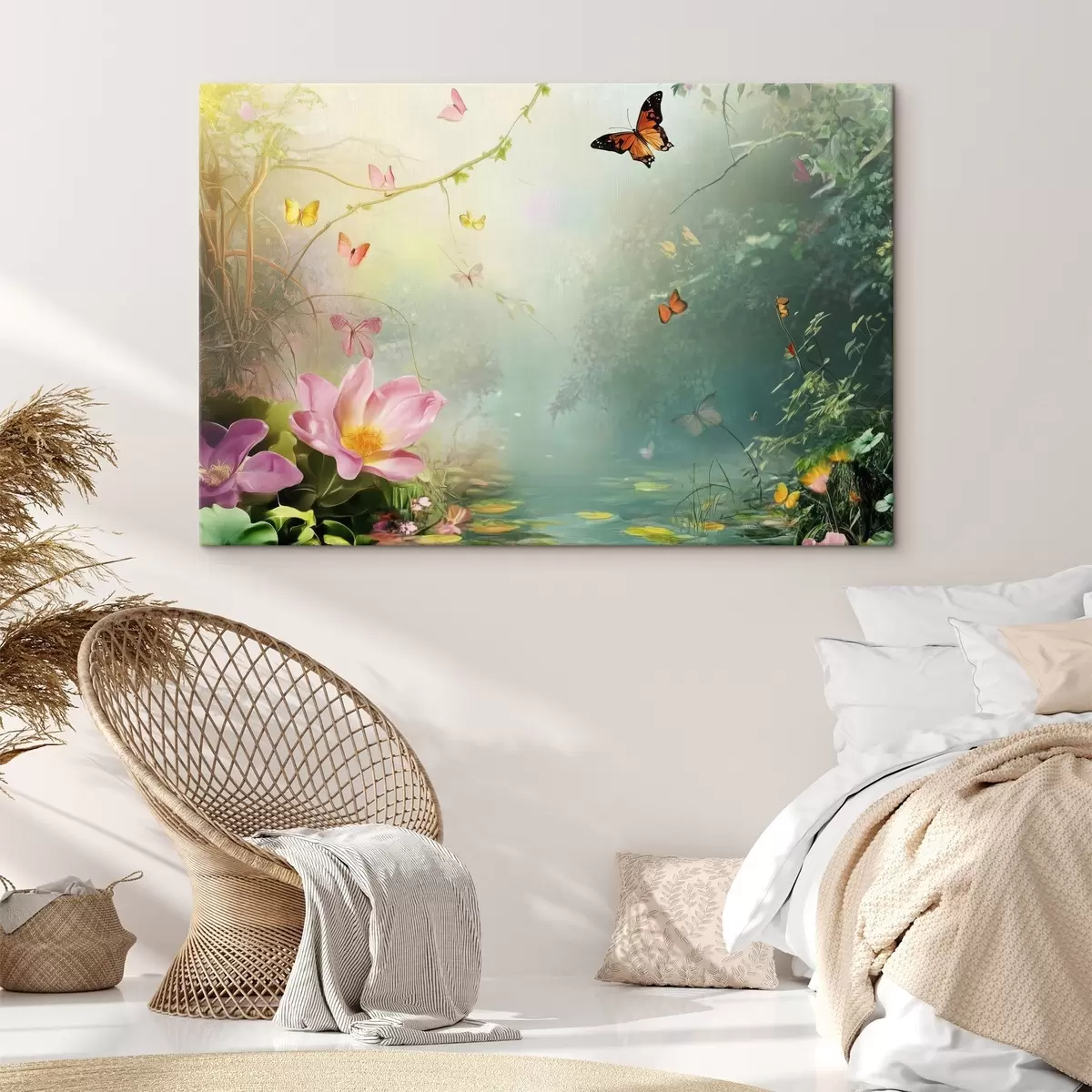 Wandbilder See im Wald unter den Bäumen s44216