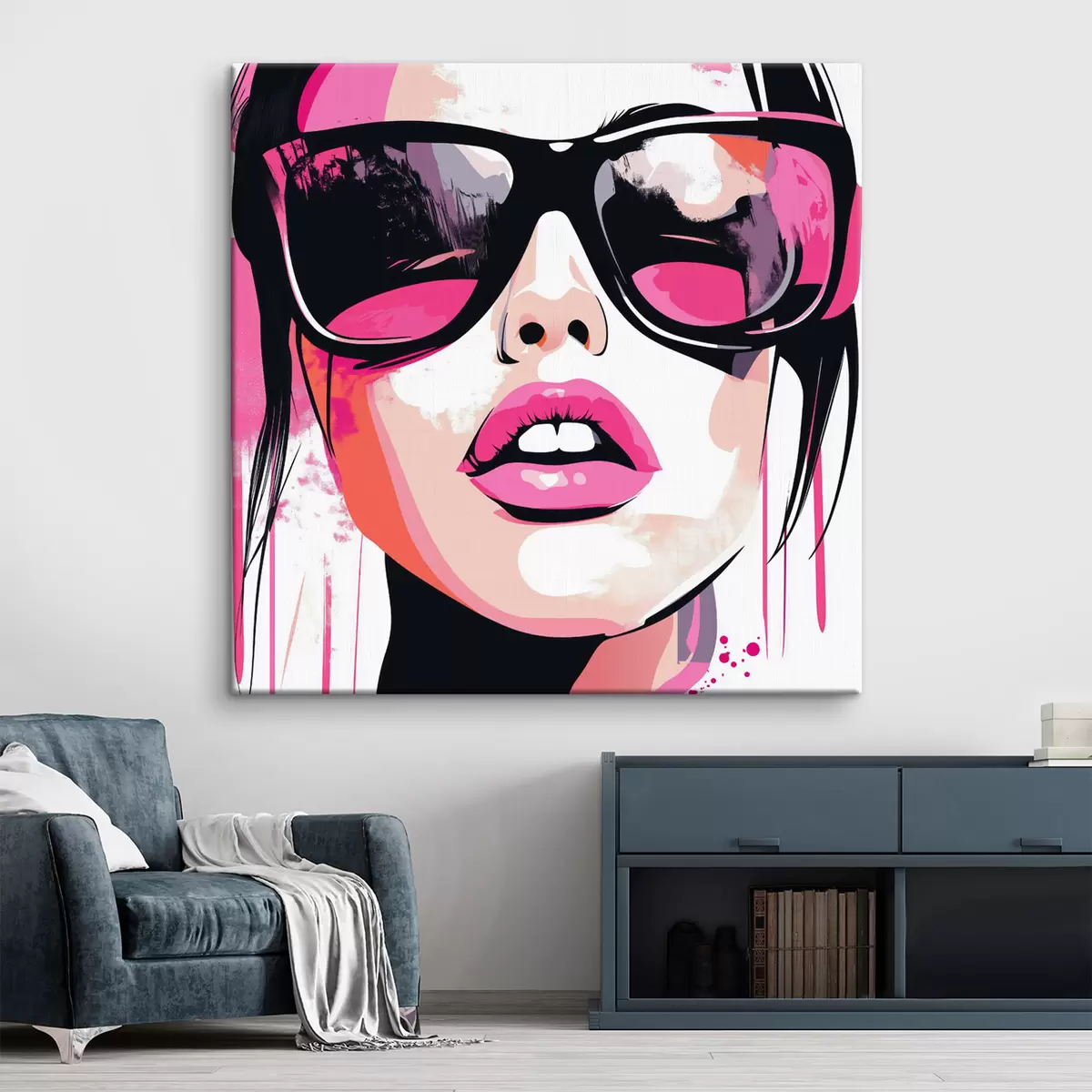 Wandbilder Porträt eines Mädchens mit Brille s44219